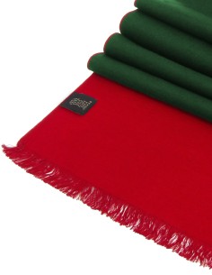 Sciarpa in Seta Comfort Silkeborg Rosso - Verde Pino - Seta Spazzolata