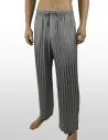 Pantaloni da Salotto in Seta inSilk Jacquard Stripe Steelgrey